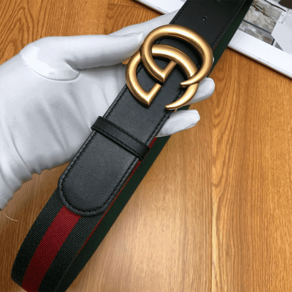 GUCCI GG BELT CUIR GREEN/RED LEATHER NE.RO - B013 - Image 7