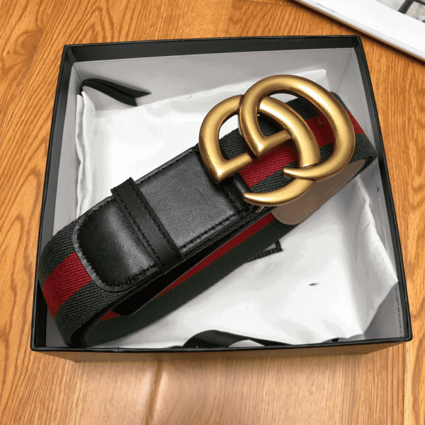 GUCCI GG BELT CUIR GREEN/RED LEATHER NE.RO - B013 - Image 3