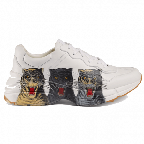 GUCCI RHYTON LEATHER SNEAKER WITH TIGERS