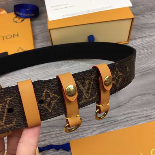 LOUIS VUITTON SIGNATURE BELT MONOGRAM 35MM BROWN - B112