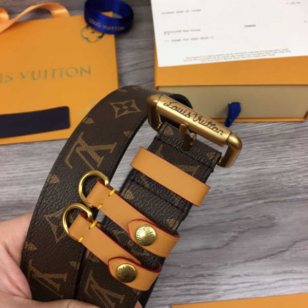 LOUIS VUITTON SIGNATURE BELT MONOGRAM 35MM BROWN - B112