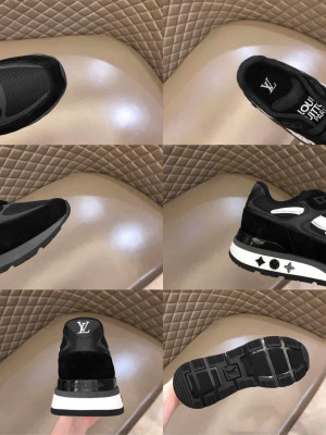 LOUIS VUITTON BLACK INITIALS 'RUN AWAY' SNEAKERS - LV272