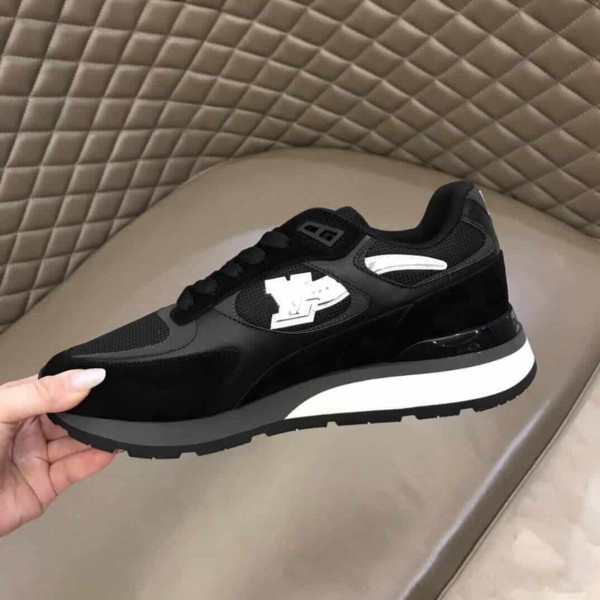 LOUIS VUITTON BLACK INITIALS 'RUN AWAY' SNEAKERS - LV272