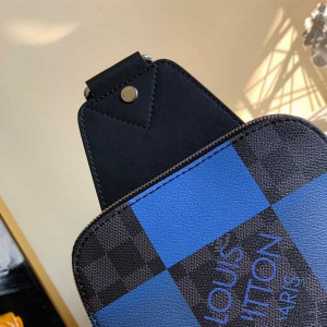 LOUIS VUITTON AVENUE SLING BAG BLUE DAMIER GRAPHITE GIANT CANVAS N40404