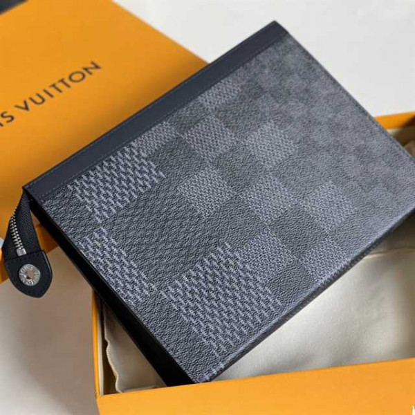 LOUIS VUITTON POCHETTE VOYAGE MM DAMIER GRAPHITE CANVAS N60444