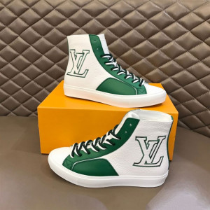 LOUIS VUITTON SNEAKERS BOOTS GREEN GRAINED CALF LEATHER - LSVT098