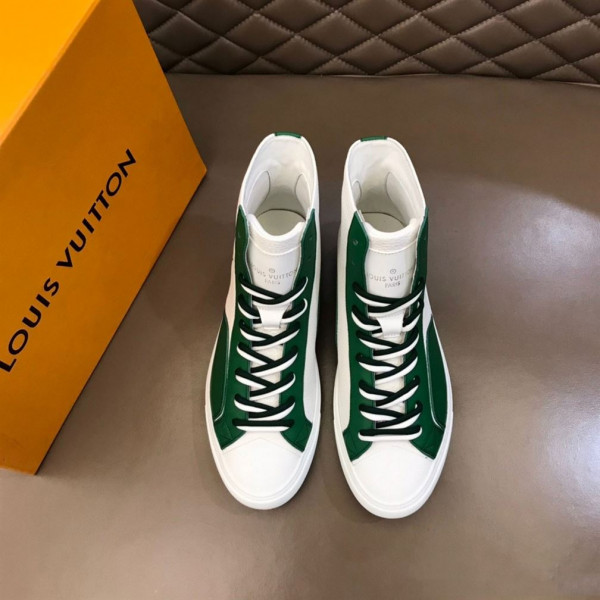 LOUIS VUITTON SNEAKERS BOOTS GREEN GRAINED CALF LEATHER - LSVT098