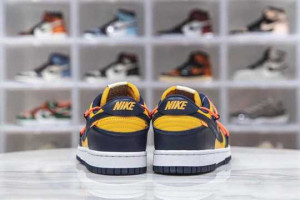 NIKE DUNK LOW OFF-WHITE UNIVERSITY GOLD MIDNIGHT NAVY - NK05