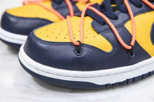 NIKE DUNK LOW OFF-WHITE UNIVERSITY GOLD MIDNIGHT NAVY - NK05