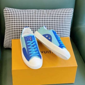 Louis Vuitton Tattoo Sneakers Blue Grained Calf Leather - LSVT113