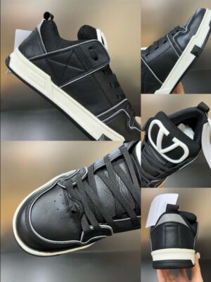 OPEN SKATE CALFSKIN AND FABRIC SNEAKER - VLS018