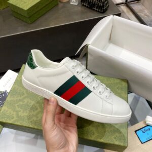 Gucci Ace Leather Sneaker With Green Crocodile – GC208