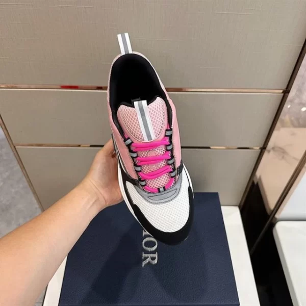 B22 SNEAKER PINK AND WHITE TECHNICAL MESH WITH PINK AND BLACK CALFSKIN - CD130