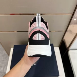 B22 SNEAKER PINK AND WHITE TECHNICAL MESH WITH PINK AND BLACK CALFSKIN - CD130