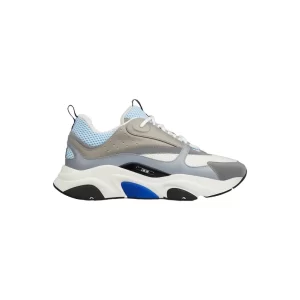 B22 SNEAKER WHITE AND BLUE TECHNICAL MESH AND GRAY CALFSKIN - CD127