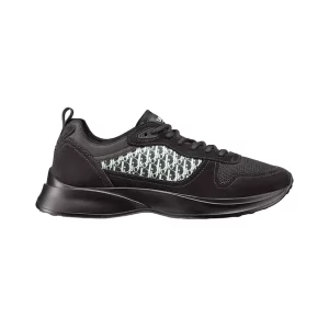 B25 RUNNER SNEAKER BLACK SUEDE AND TECHNICAL MESH WITH BLACK AND WHITE DIOR OBLIQUE CANVAS - CD123