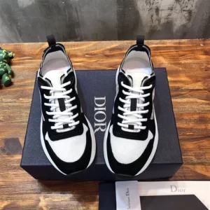 B25 RUNNER SNEAKER BLACK SUEDE WITH WHITE TECHNICAL MESH AND BLACK DIOR OBLIQUE CANVAS - CD124