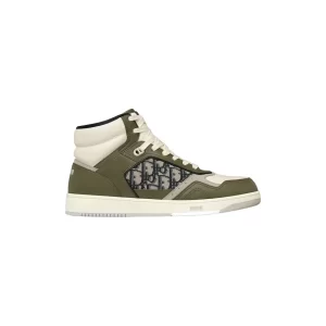 B27 HIGH-TOP SNEAKER OLIVE AND CREAM SMOOTH CALFSKIN - CD116