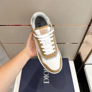 B27 LOW-TOP SNEAKER BEIGE AND CREAM SMOOTH CALFSKIN WITH CREAM DIOR OBLIQUE JACQUARD - CDO92