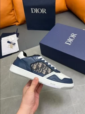 B27 LOW-TOP SNEAKER BLUE, CREAM AND DIOR GRAY - CDO93