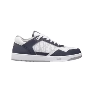 B27 LOW-TOP SNEAKER DEEP BLUE AND WHITE SMOOTH CALFSKIN WITH WHITE DIOR OBLIQUE GALAXY LEATHER - CDO88