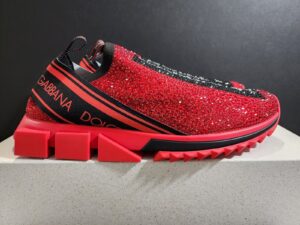 DOLCE & GABBANA SORRENTO TERMOSTRASS SNEAKERS IN RED - DG001