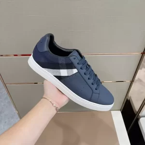 BURBERRY LEATHER AND CHECK COTTON SNEAKERS - BBR123