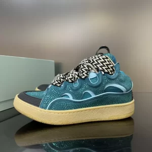 Lanvin Curb Leather Rhinestone Sneakers – LV030