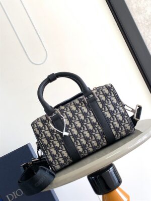 DIOR LINGOT 26 BAG BEGIN AND BLACK DIOR OBLIQUE JACQUARD - DR015