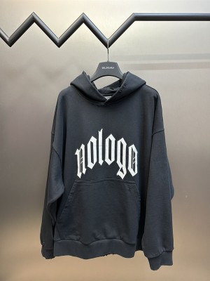 Balenciaga Nlogo Hoodie Medium Fut In Black - SBH027